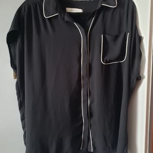 Black and cream LOFT blouse